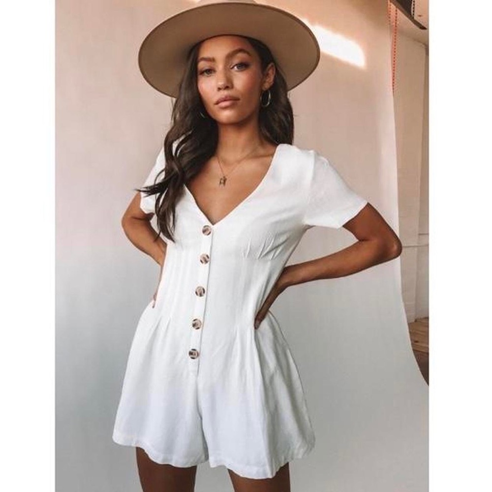 Princess Polly White Adi Romper